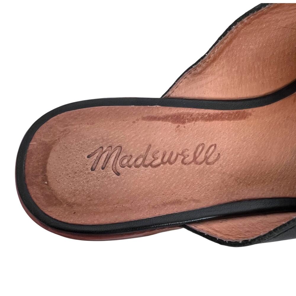 Madewell Emilia Mule Flats in Black Leather Pointed Toe Slide Slip-On W's Size 7 - Picture 6 of 9